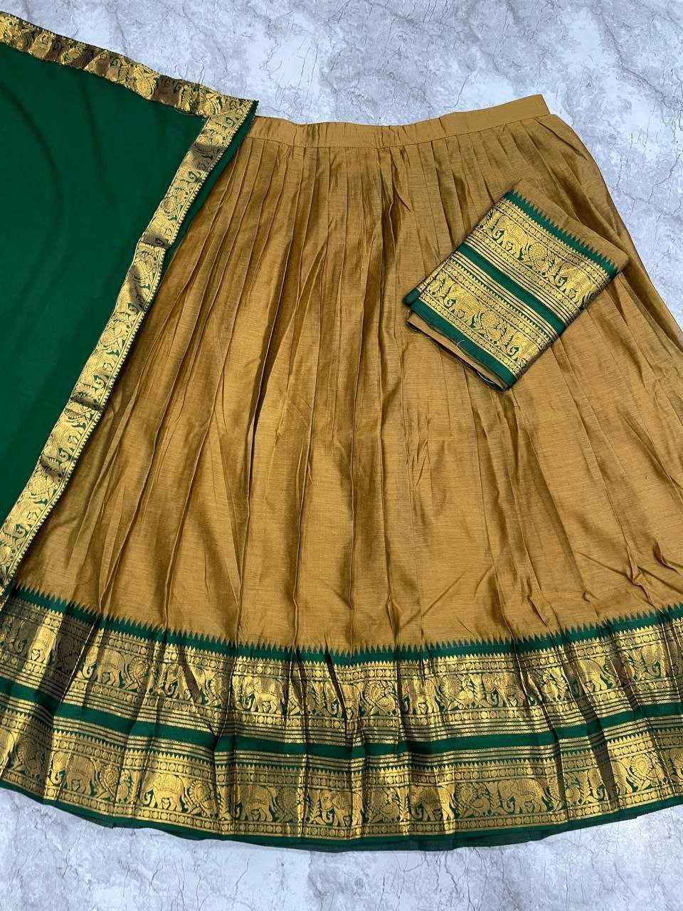 Soft Cotton Silk  Embroidered  Zari Work Lehenga