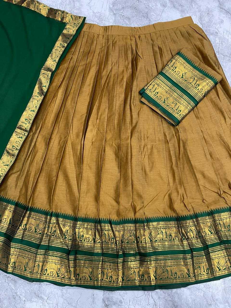 Soft Cotton Silk  Embroidered  Zari Work Lehenga