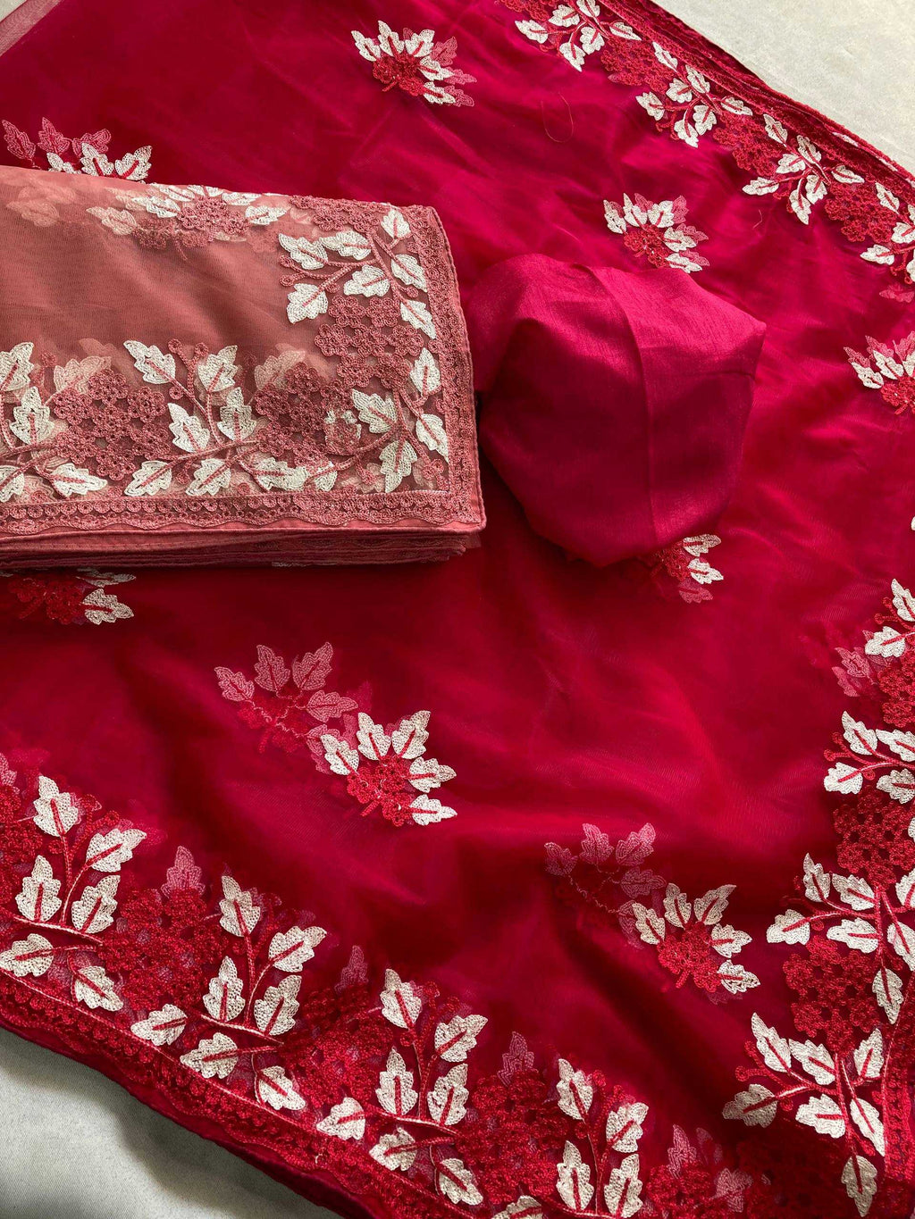 Soft Net   Designer Party Wear  Embroidered Sarees