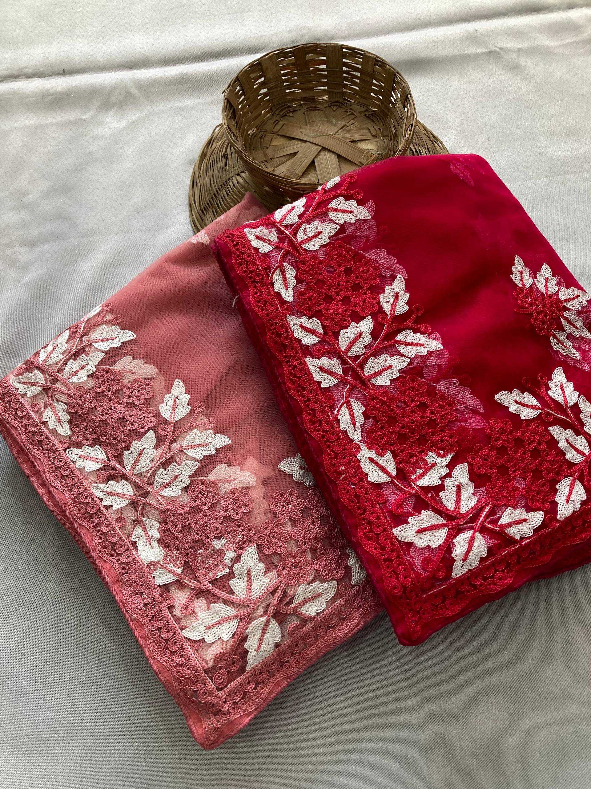 Soft Net   Designer Party Wear  Embroidered Sarees