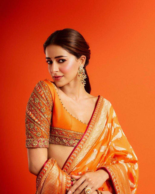 Ananya Pandey Soft Silk  Bollywood Saree Collections