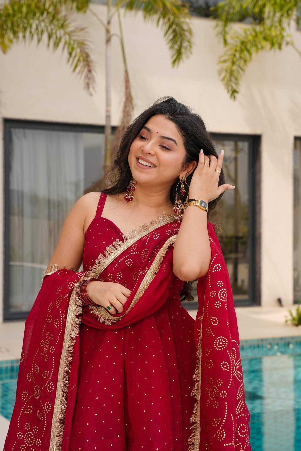 Tabby Silk Organza Embroidery Suit  | Sharara Suit | Shree Vastra India