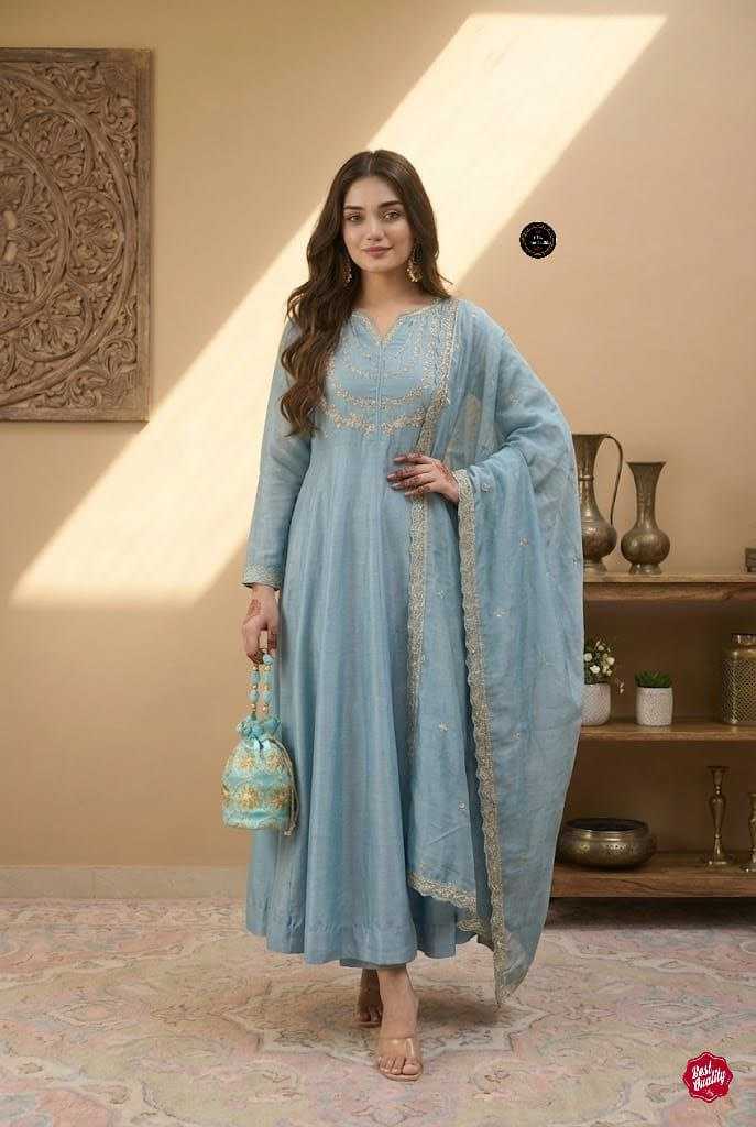 Vichitra Silk Kurti Set with Embroidery Work & Embroidered Dupatta | 3-Piece Palazzo Ethnic Wear for Women | Festive & Wedding Wear | S to XXL