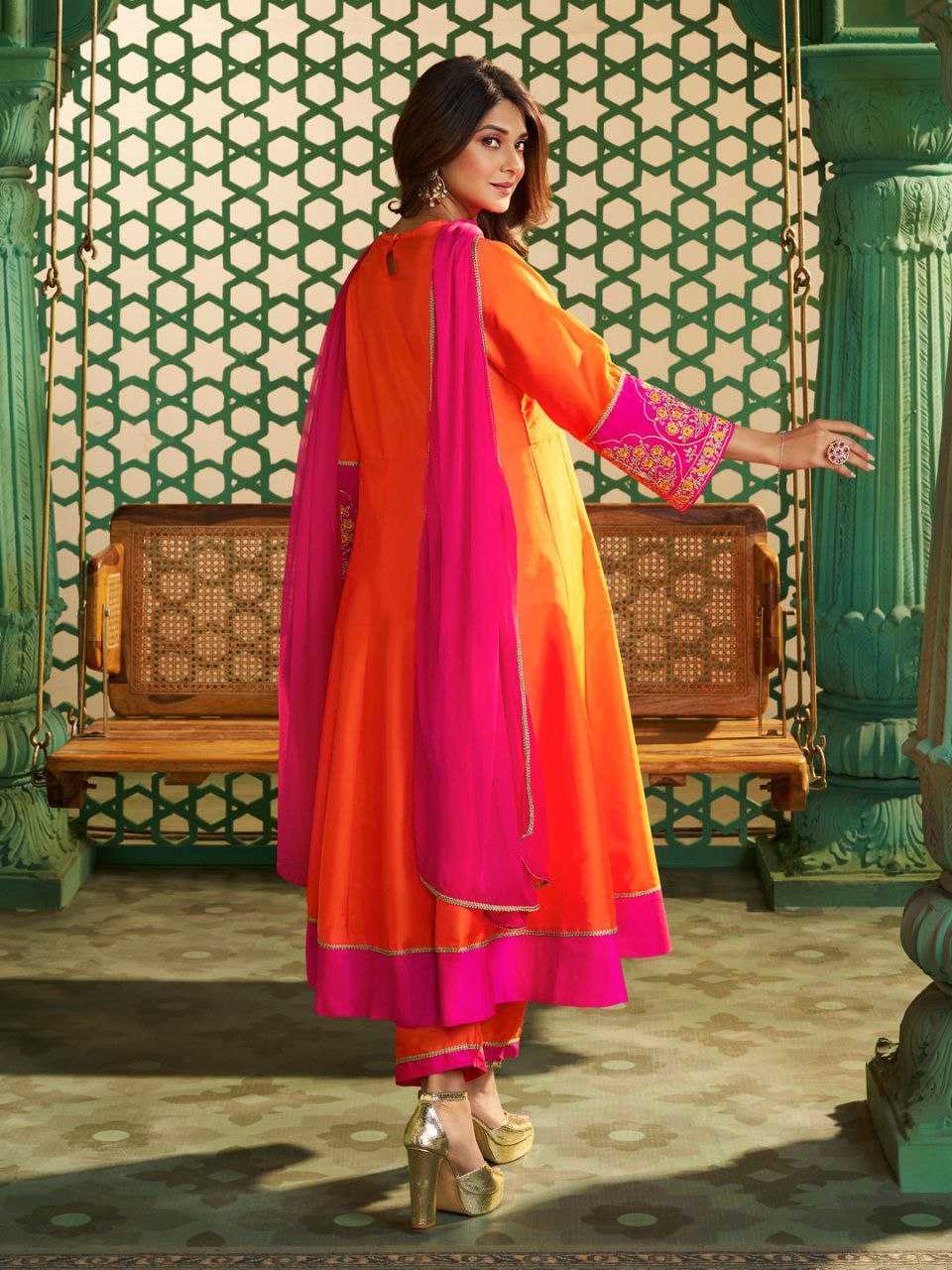 Pure Viscose Chanderi Cotton Silk Kurti Set with Sequence Embroidery & Chinon Dupatta | 3-Piece Ethnic Wear for Women | Festive & Party Wear | S to XXL
