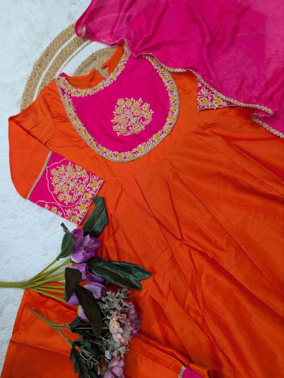 Pure Viscose Chanderi Cotton Silk Kurti Set with Sequence Embroidery & Chinon Dupatta | 3-Piece Ethnic Wear for Women | Festive & Party Wear | S to XXL