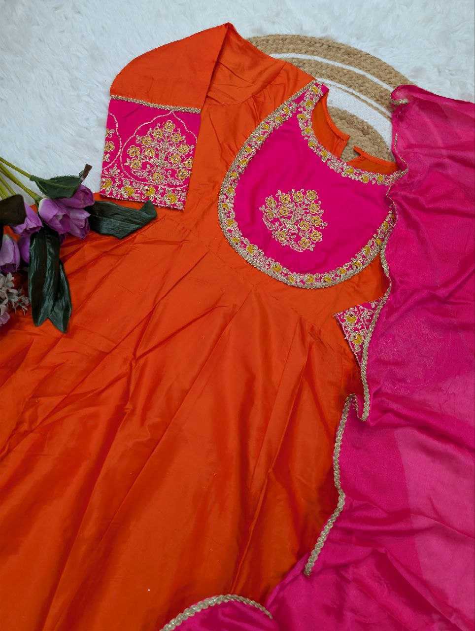 Pure Viscose Chanderi Cotton Silk Kurti Set with Sequence Embroidery & Chinon Dupatta | 3-Piece Ethnic Wear for Women | Festive & Party Wear | S to XXL
