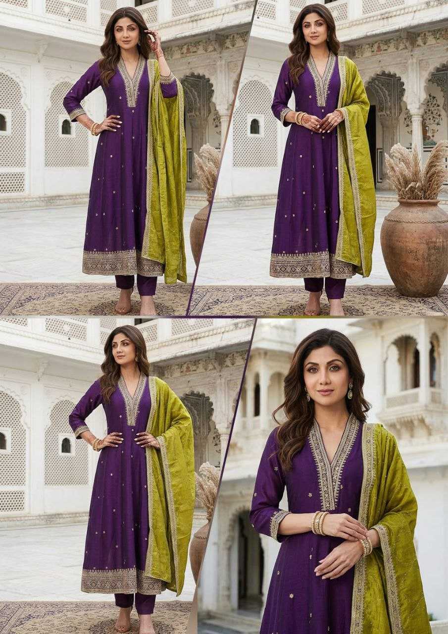 Pure Viscose Chanderi Silk Kurti Set with Sequence Embroidery & Organza Embroidery Dupatta | 3-Piece Festive Ethnic Wear for Women | S to XXL