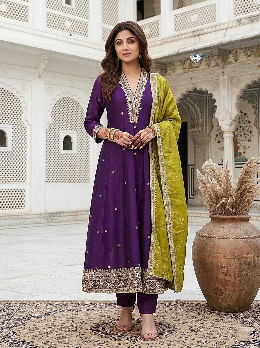 Pure Viscose Chanderi Silk Kurti Set with Sequence Embroidery & Organza Embroidery Dupatta | 3-Piece Festive Ethnic Wear for Women | S to XXL